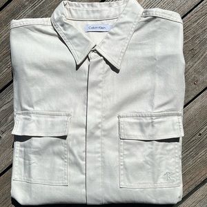 NWOT Calvin Klein cotton-blend casual shirt L